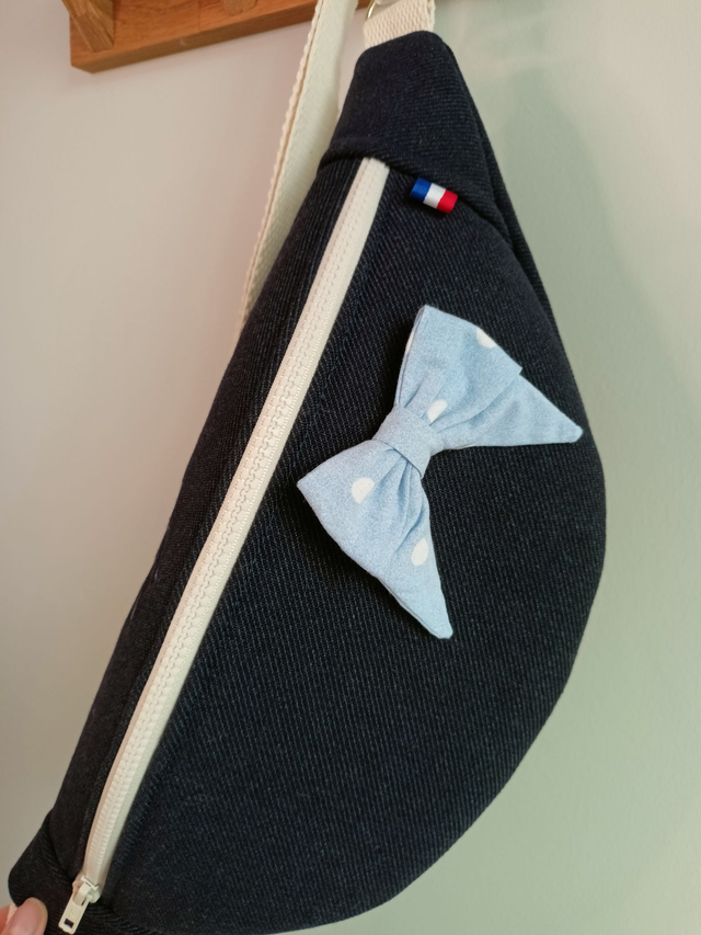 Banane Adulte Denim bleu avec nœud amovible