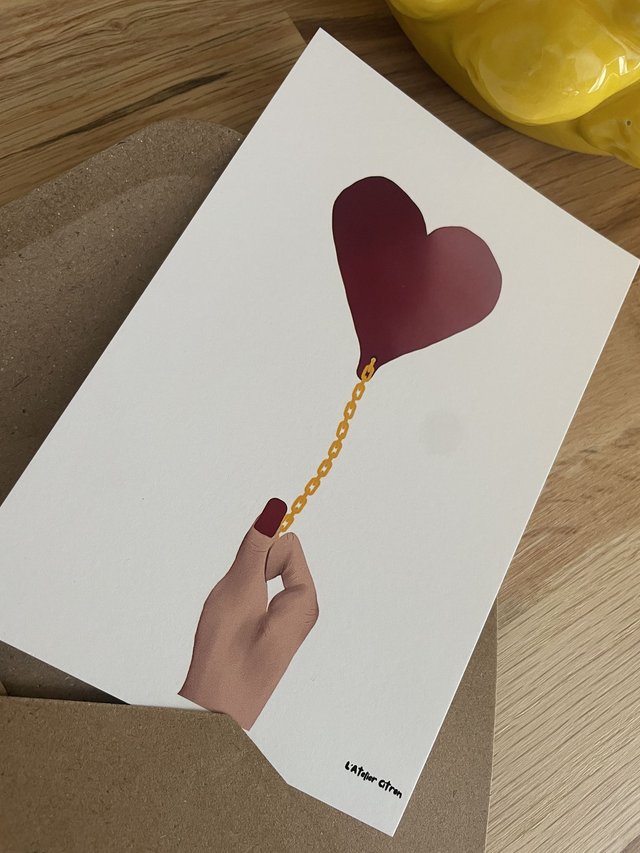 Carte A6 - Ballon cœur