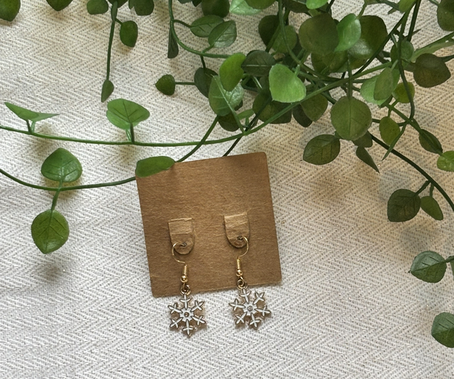 Boucles d’oreilles fantaisie flocons de Noël 