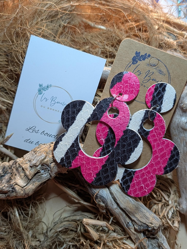 Boucles d'oreilles Sonia fushia sa023