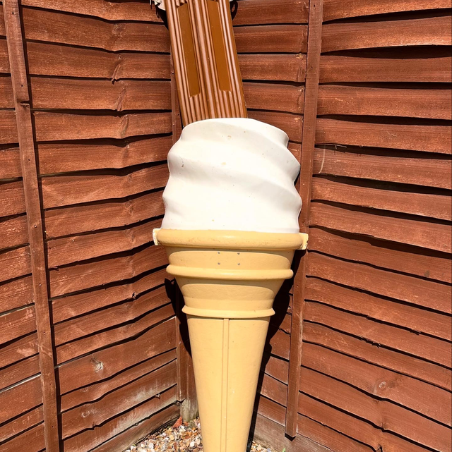 Huge 6ft 99 With Flake Fibreglass Ice Cream Advertising Sculpture  