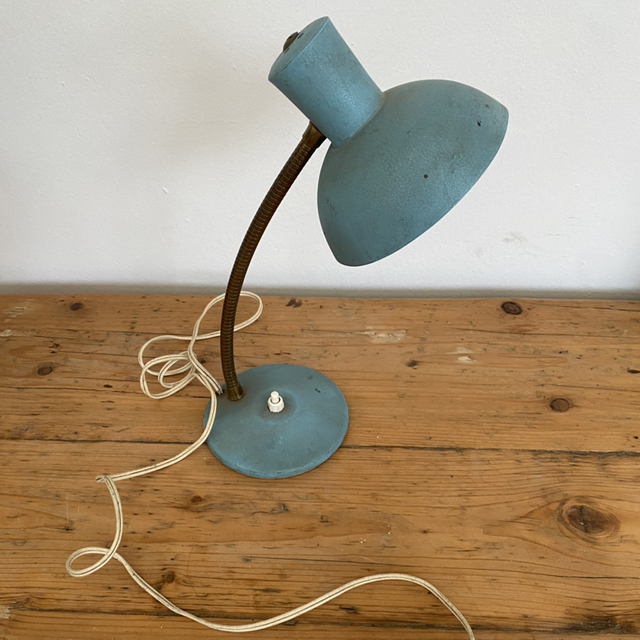 Lampe de bureau métal bleu