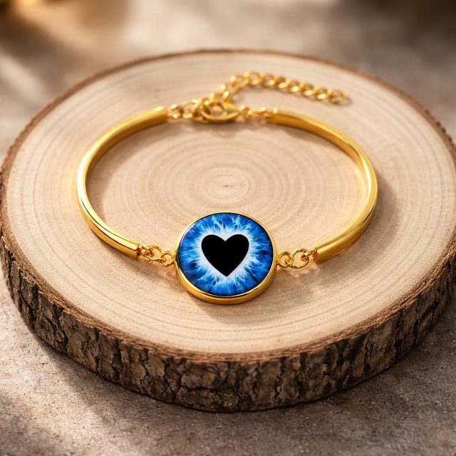 "Blue heart" - Bracelet en acier - C-01