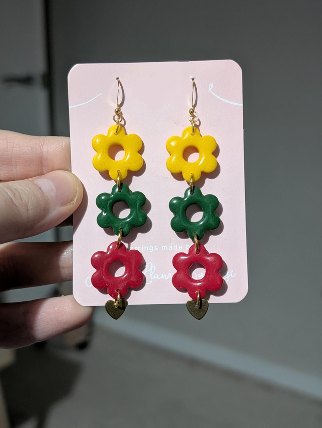 Floral Trio Dangle Earrings