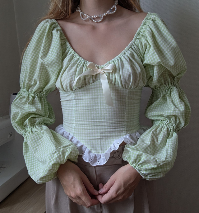 Top Coquette - manches longues bulle