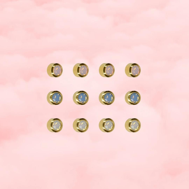 24ct Gold plated Opal assortment Caflon (12)