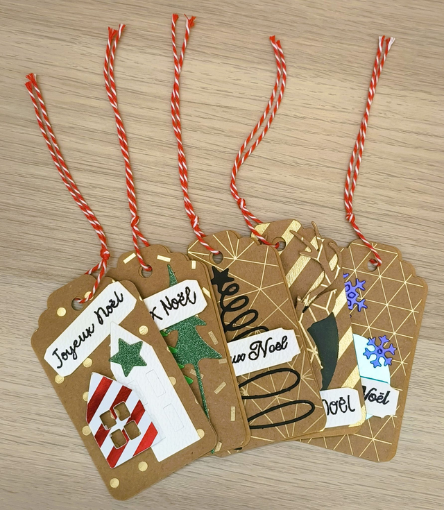 Lot de 5 étiquettes cadeau