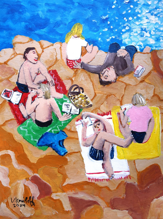 Les Plagistes De La Réserve (litho numérique)