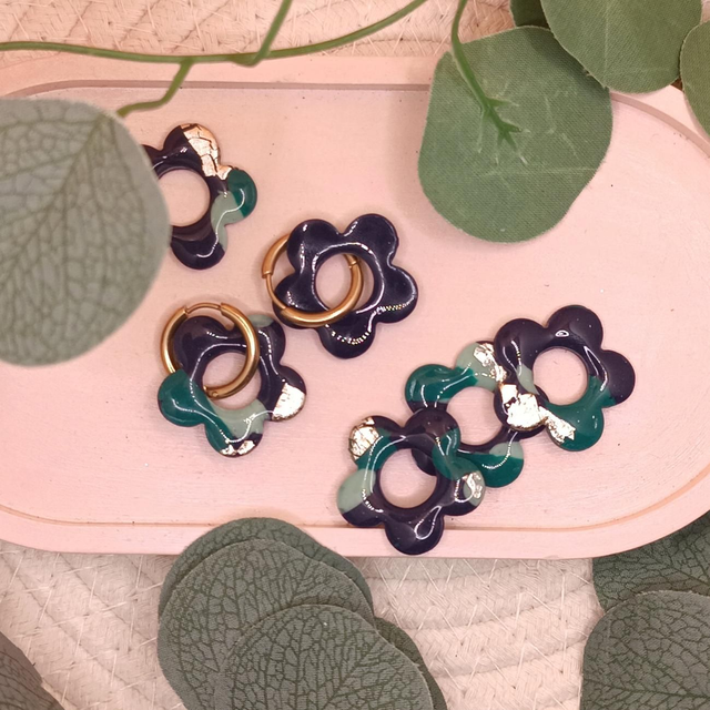 "Flora" Bi-face Nuances de bleus