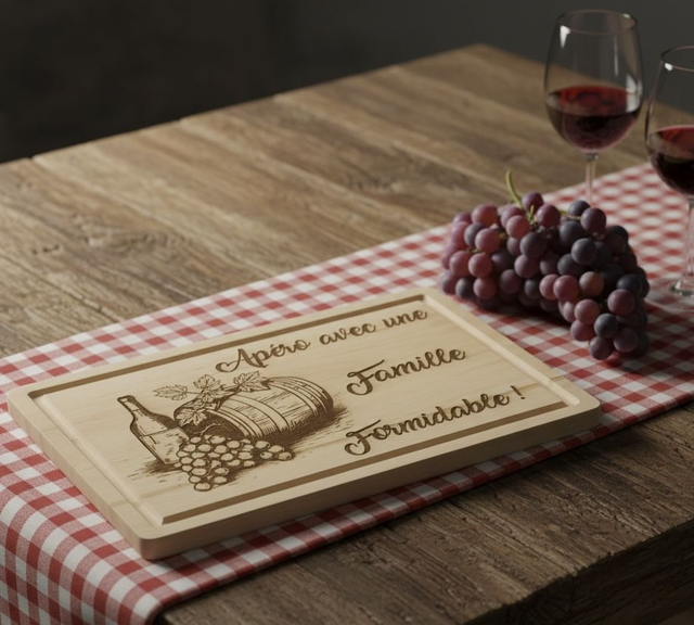 Planche apéro en bois "Apéro avec une Famille Formidable"