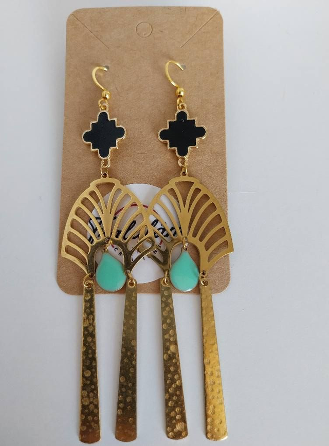 ✨Boucles d’oreilles &quot;art déco breloques émaillées&quot;✨