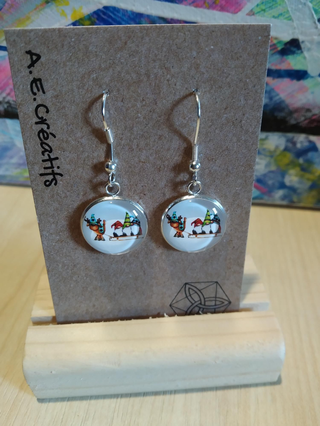 Boucles D&#039;oreilles Cabochons Gnomes 