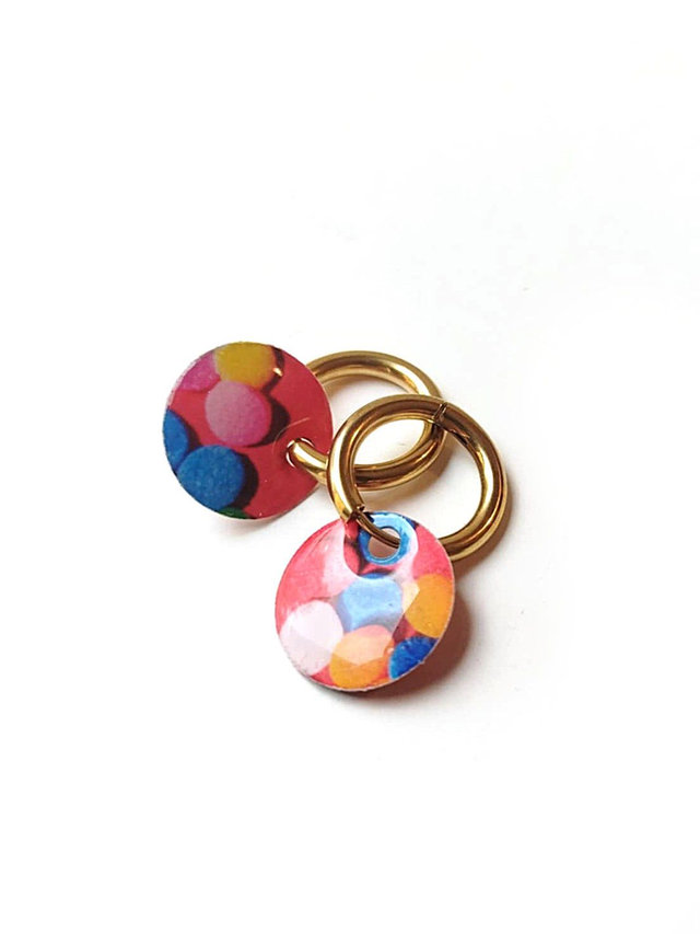 Créoles à Pampille Upcyclées Réversibles en Cartes et Papier Recyclés - Pompons