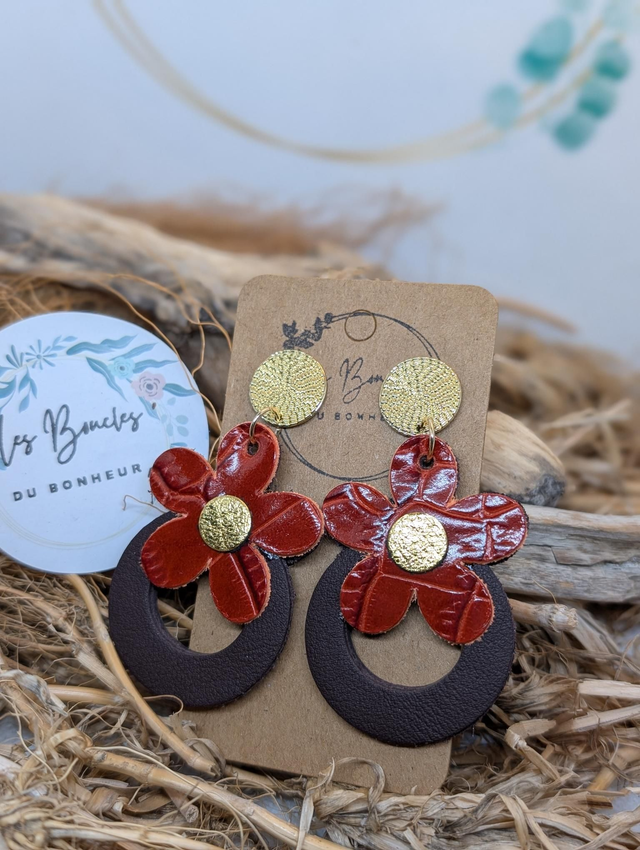 Boucles d'oreilles baby Marguerite terracotta bm1121