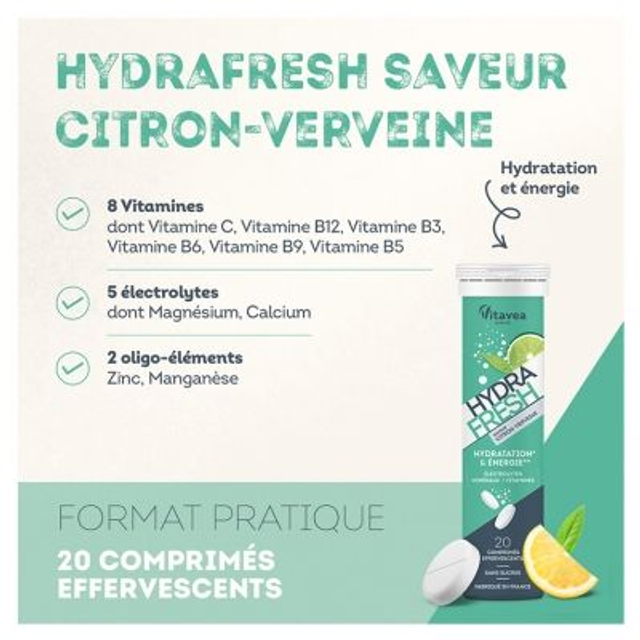 Vitavea Hydrafresh Hydratation et Énergie Ananas – Solution isotonique