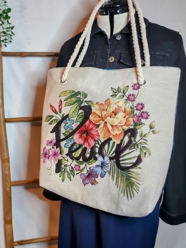 Peace bleu - tote cabas