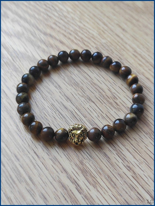 Bracelet tête de lion - Oeil de Tigre 