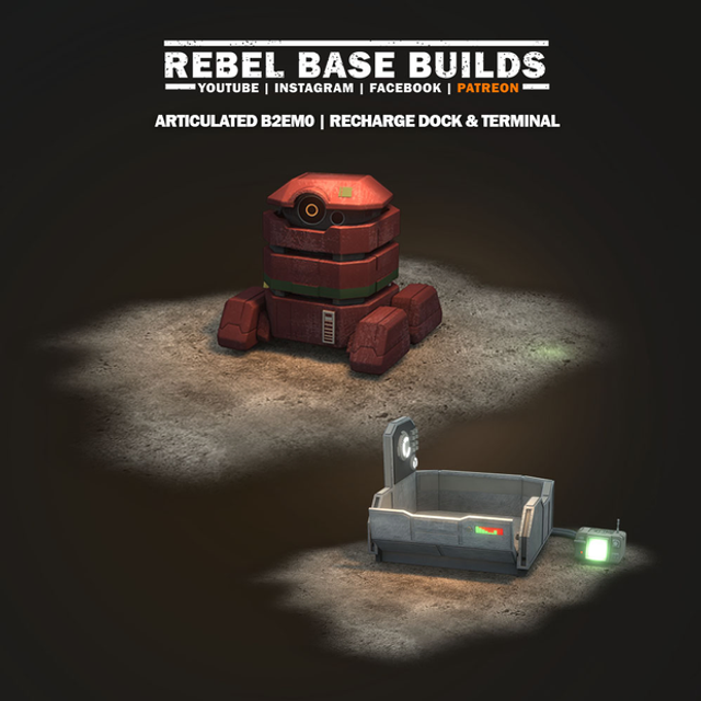 3D Printed Red Droid with Docking Station