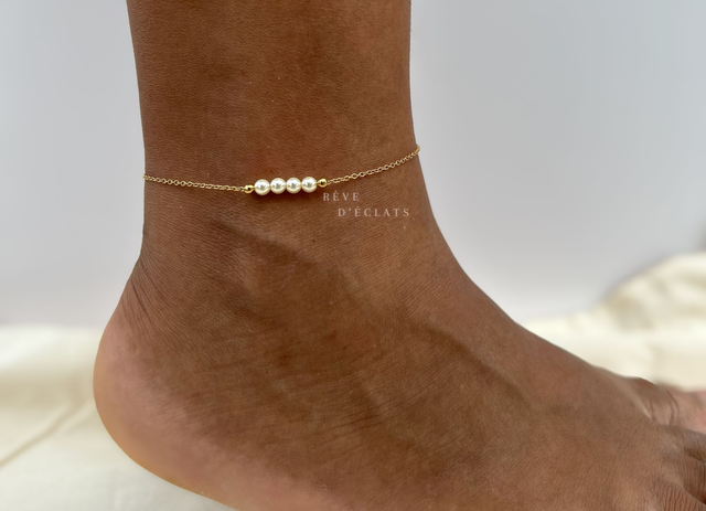 Chaîne de cheville - Perles nacrées