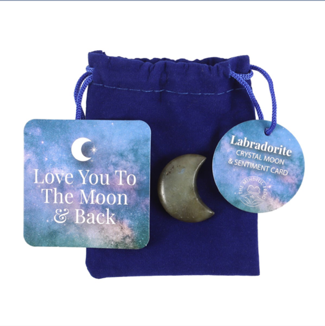 Love You To The Moon - Labradorite Moon In A Bag
