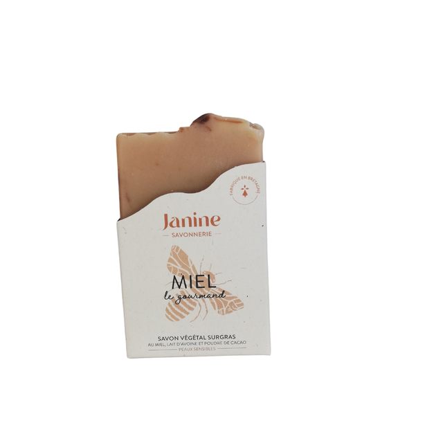 Savon artisanal saponifié à froid - Miel - Sans huiles essentielles - Janine