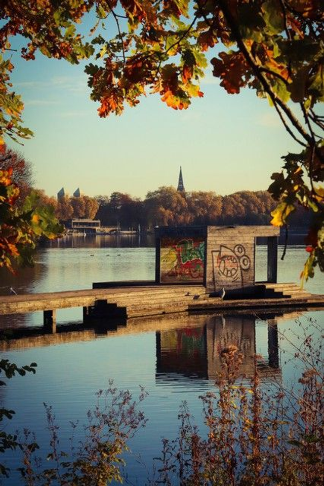 Aasee im Herbstlaub