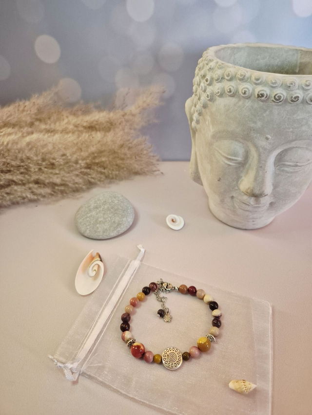 Bracelet fermoir ULURU – Jaspe Mokaïte naturel d’Australie