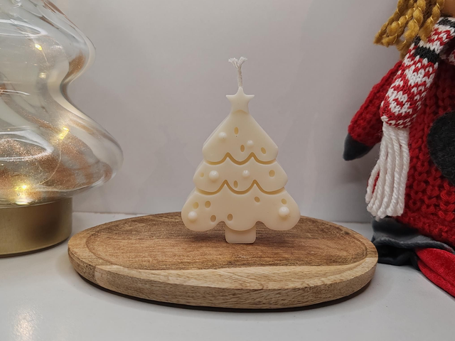 Bougie Sapin de Noël boules 
