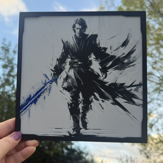 Anakin Skywalker Star Wars Inspired HueForge Framed Wall Art – 20 × 20 cm