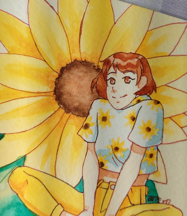 Aquarelle originale Sunflower