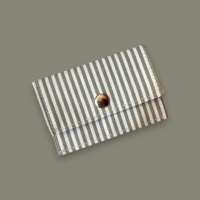 Porte-Carte Rayé Kaki