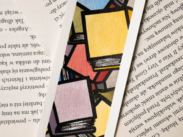 KSIĄŻKI zakładka do książki, ręcznie malowana akwarela