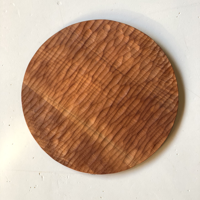 Plateau rond merisier