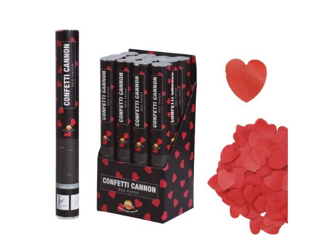 party ,   14008  CANNONE CUORI ROSSI DI CARTA 40 CM
