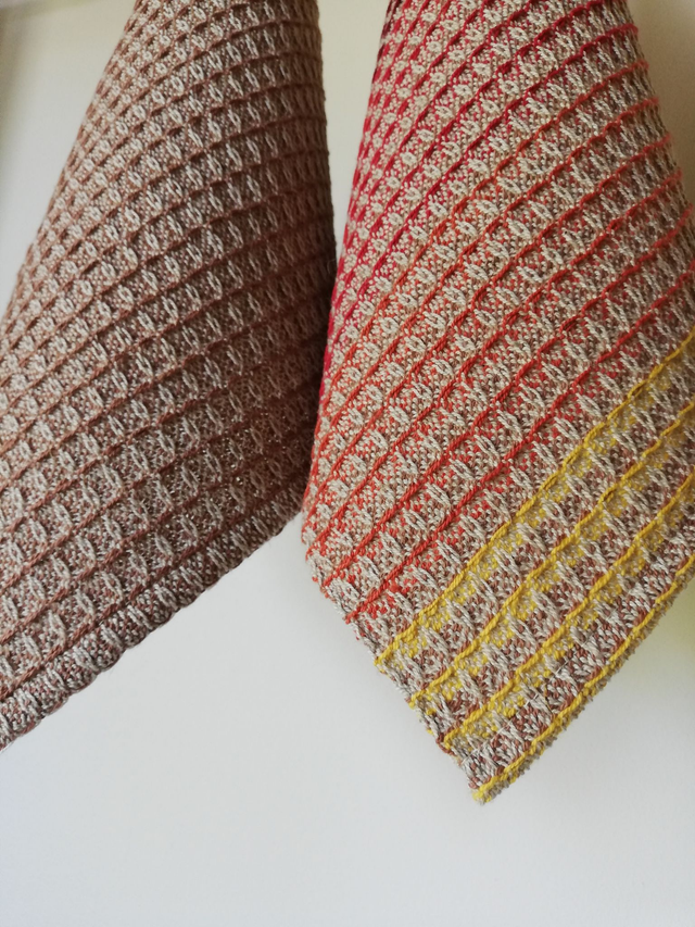 Lot de 2 lavettes débarbouillettes en coton-lin bio tissées main - 30x30 cm