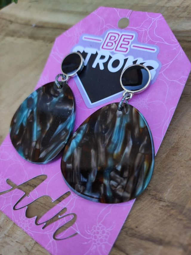 Boucles D&#039;oreilles &#039;Retro Rain, Be Strong&#039;