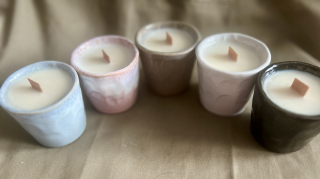 Portuguese Ceramic Espresso Cup Candles 