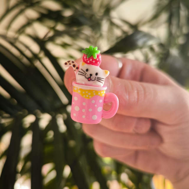Mini pins - Chat bubbletea rose