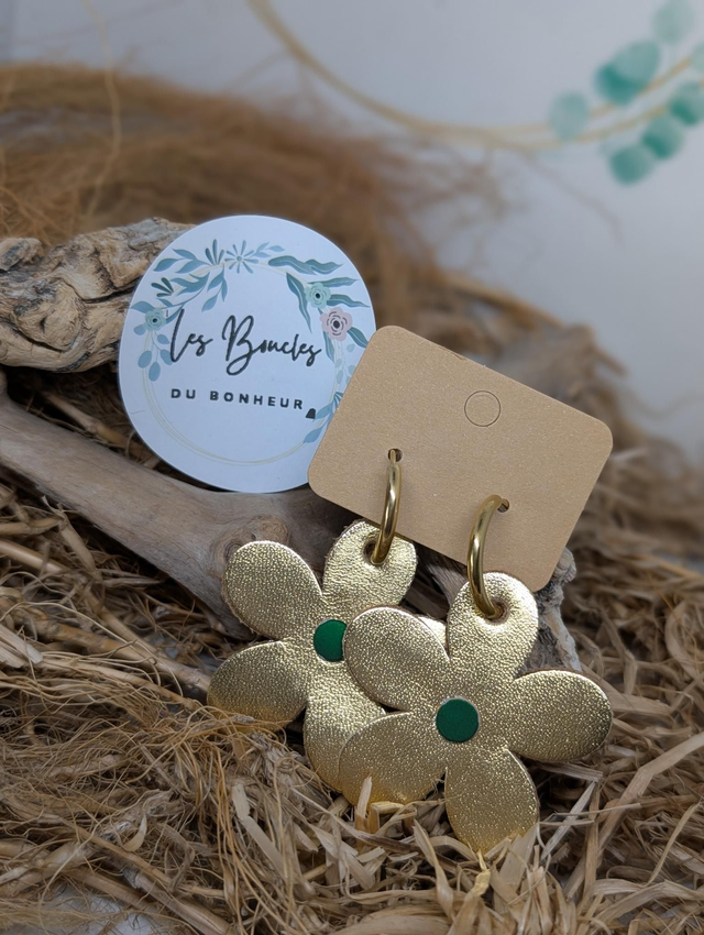 Créoles doré marguerite dorée 