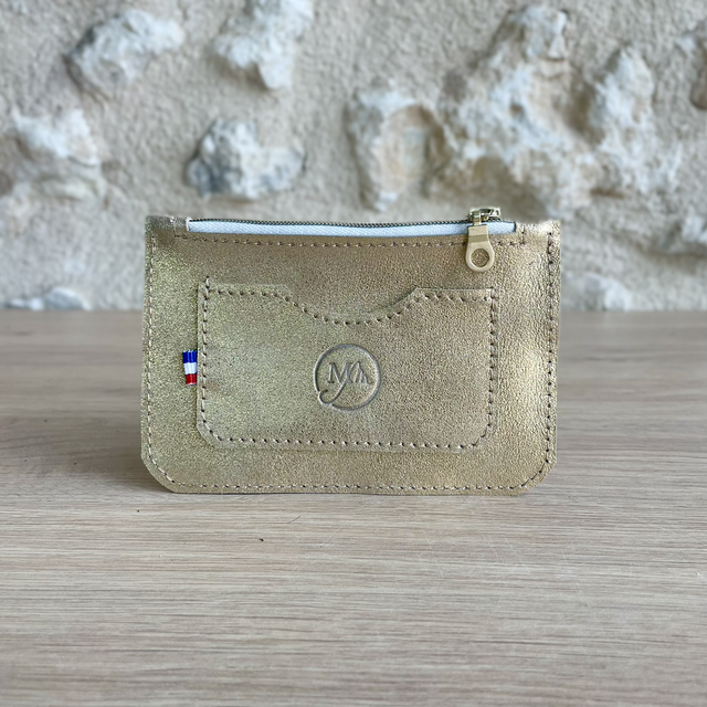 Porte carte / monnaies doré