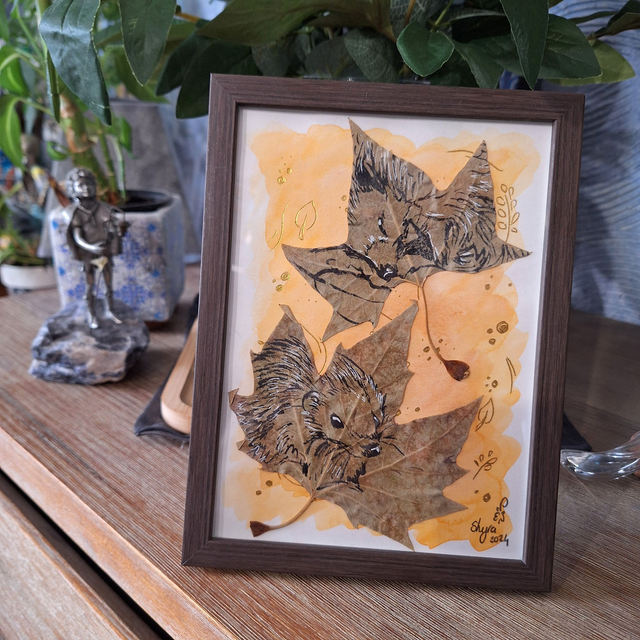 Hérissons - Tableau original