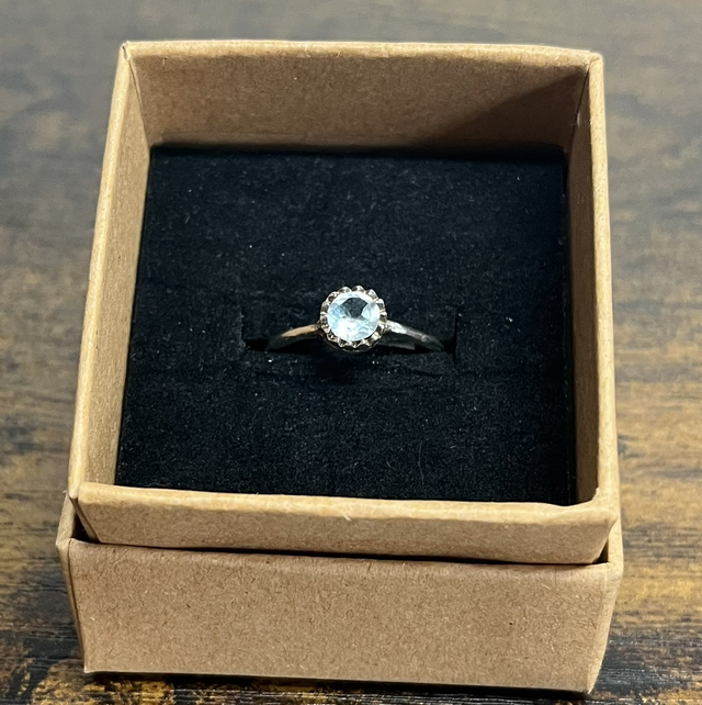 Bague en argent et Aigue Marine - Taille 51