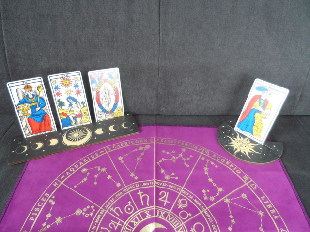 2 porte-cartes en bois pour tarot