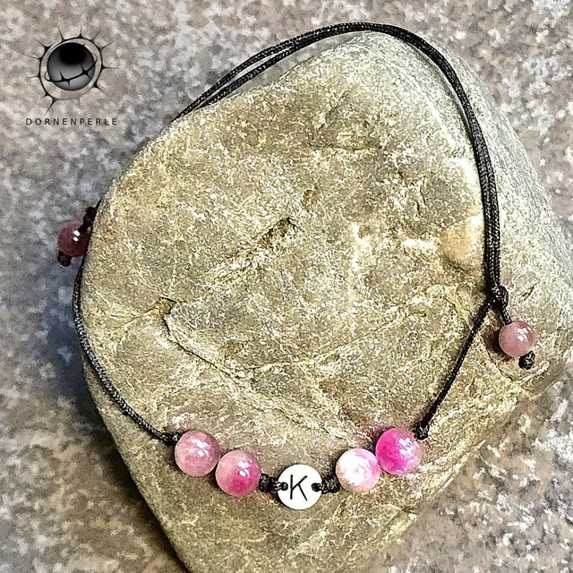 Initialen Armband "K" Melonen Turmalin 