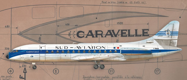 DI 015 Caravelle Sud Aviation fond plan