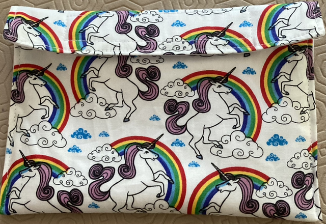 Reusable Snack Bag Unicorn white)
