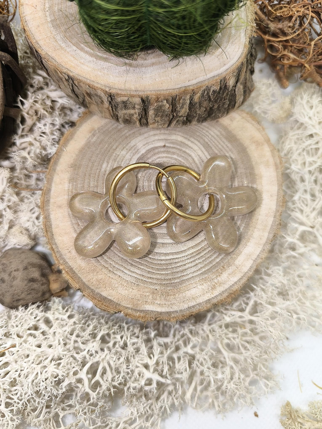 Pampilles interchangeables LAURA marron clair nacré 