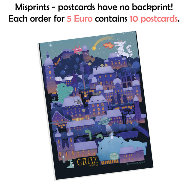 10 x Mistprint Postcards Skyline Winter