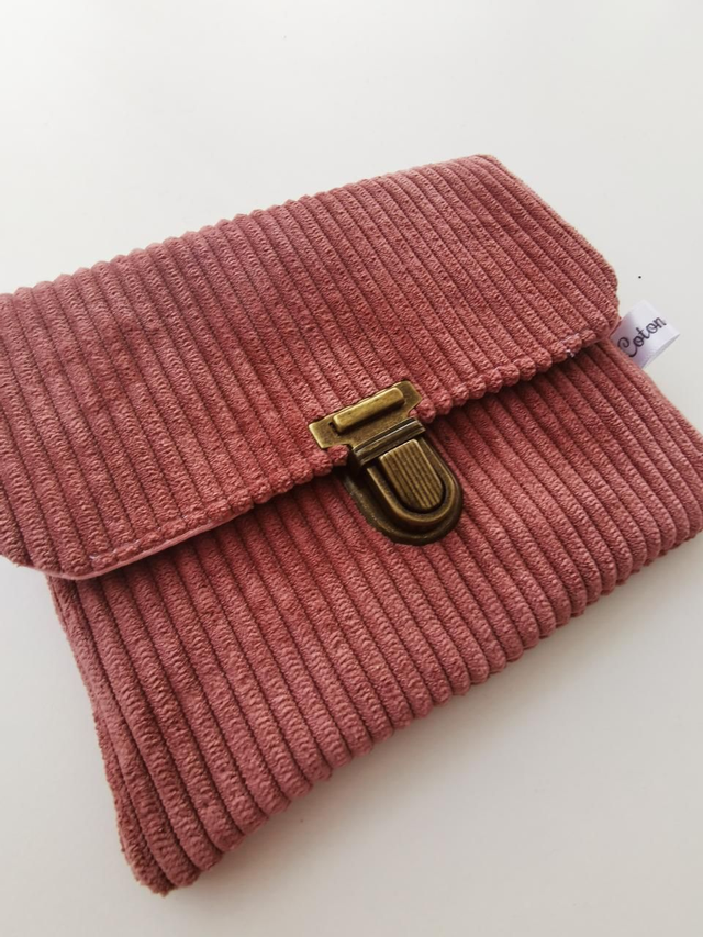 Portefeuille JIMMY velour vieux rose 