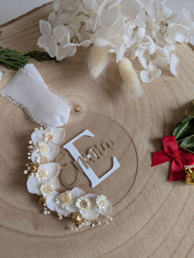 Boules de Noël - Souvenir fleuri d'enfant